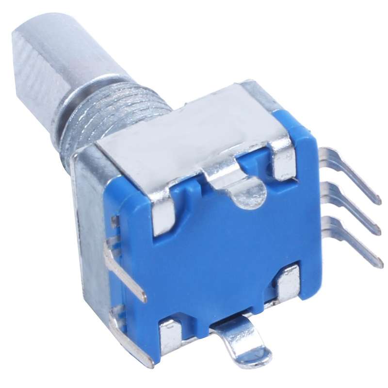 20-point shaft Detents encoder and 360 degree with push button Blue + Silver
