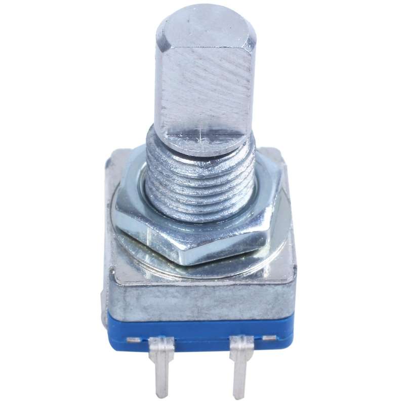 20-point shaft Detents encoder and 360 degree with push button Blue + Silver