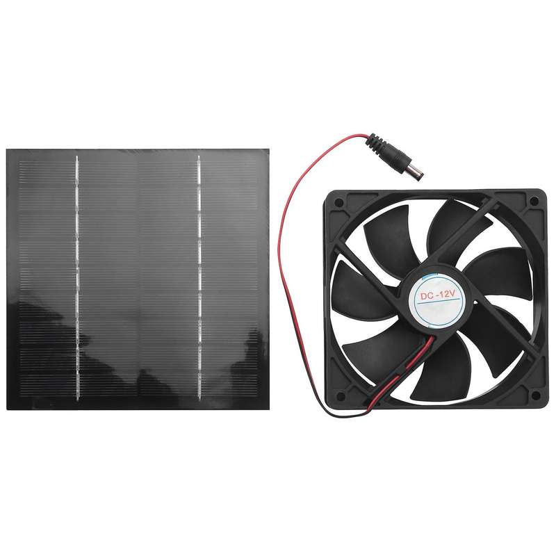 20W Solar Exhaust Fan Air Extractor 6 Inch Compatible Dog Chicken House RV