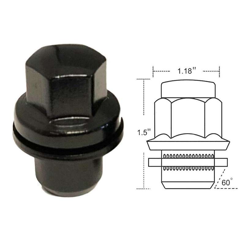 20X Black Lug Nuts M14X1.5 Fit for Sport LR3 LR4 LR2 Wheels