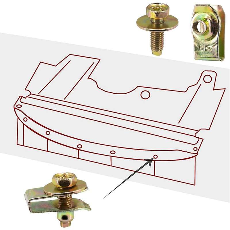 20x Body Bolts U-nuts Clips Engine Under Cover Undertray Splash Shield Guard Bumper Fenders Liner Pu