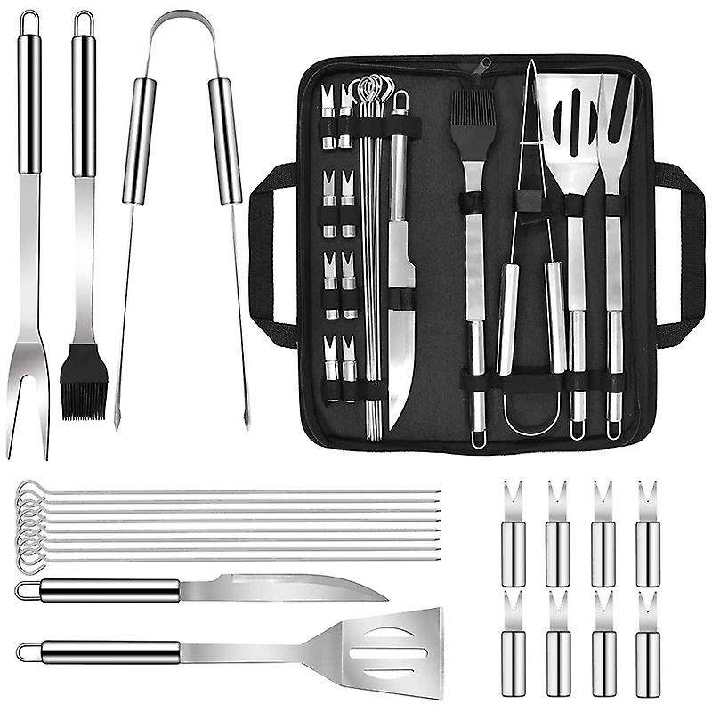 21 Pcs BBQ Grilling Tools Set,Stainless Steel Barbecue Grill Accessories Kits with Spatula,Fork,Ton