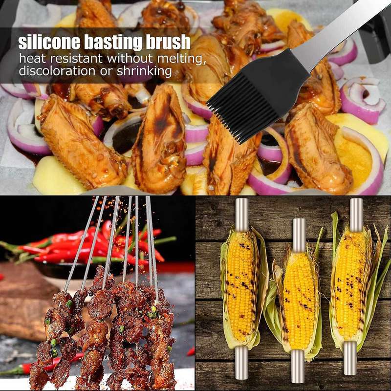 21 Pcs BBQ Grilling Tools Set,Stainless Steel Barbecue Grill Accessories Kits with Spatula,Fork,Ton