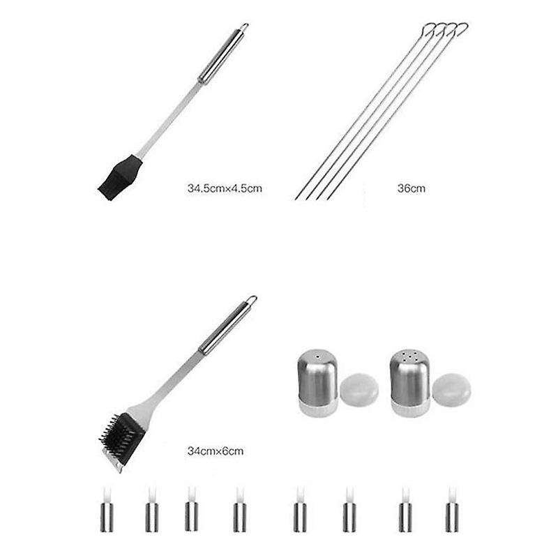 21 Pcs Outdoor BBQ Tools Set Stainless Steel Grill Barbecue Utensil Set Case for Camping -Cooking Ac