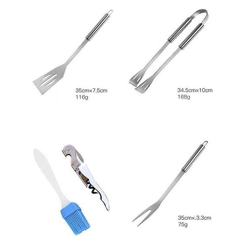 21 Pcs Outdoor BBQ Tools Set Stainless Steel Grill Barbecue Utensil Set Case for Camping -Cooking Ac