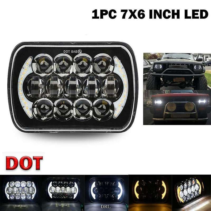 210w 5x7 Inch 7x6 Inch Projector Led Headlight Drl with H4 Harness for Xj & 88-95 Pickup 1pcs