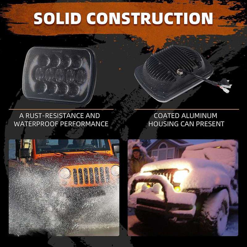 210w 5x7 Inch 7x6 Inch Projector Led Headlight Drl with H4 Harness for Xj & 88-95 Pickup 1pcs