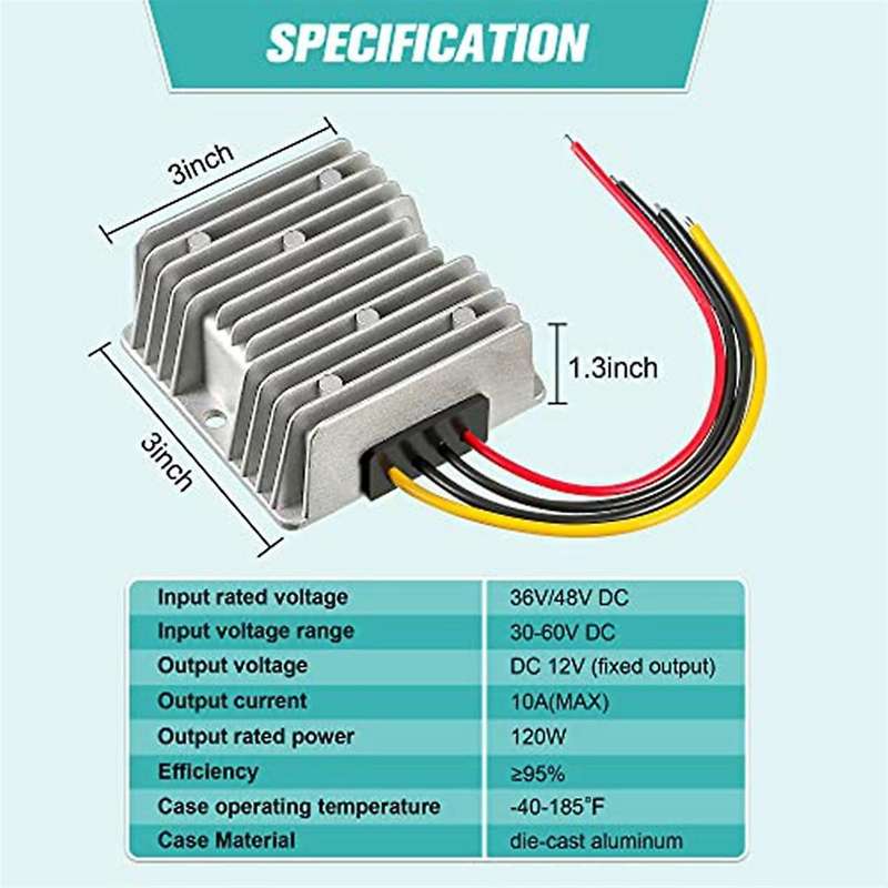 Converter Golf Cart , 10a 120w Dc to Dc12 Volt Voltage Regulator Car Audio Universal Power Stabilize