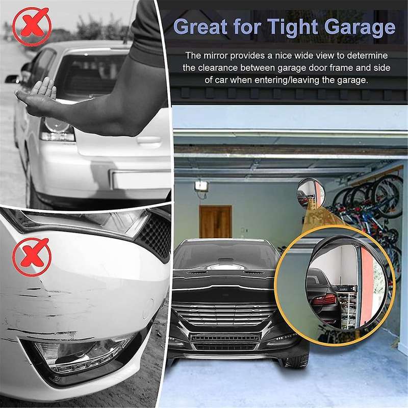 Convex Mirror-Adjustable Acrylic Safety Mirror-Wide View Garage Mirror for Parking,Traffic,Warehous