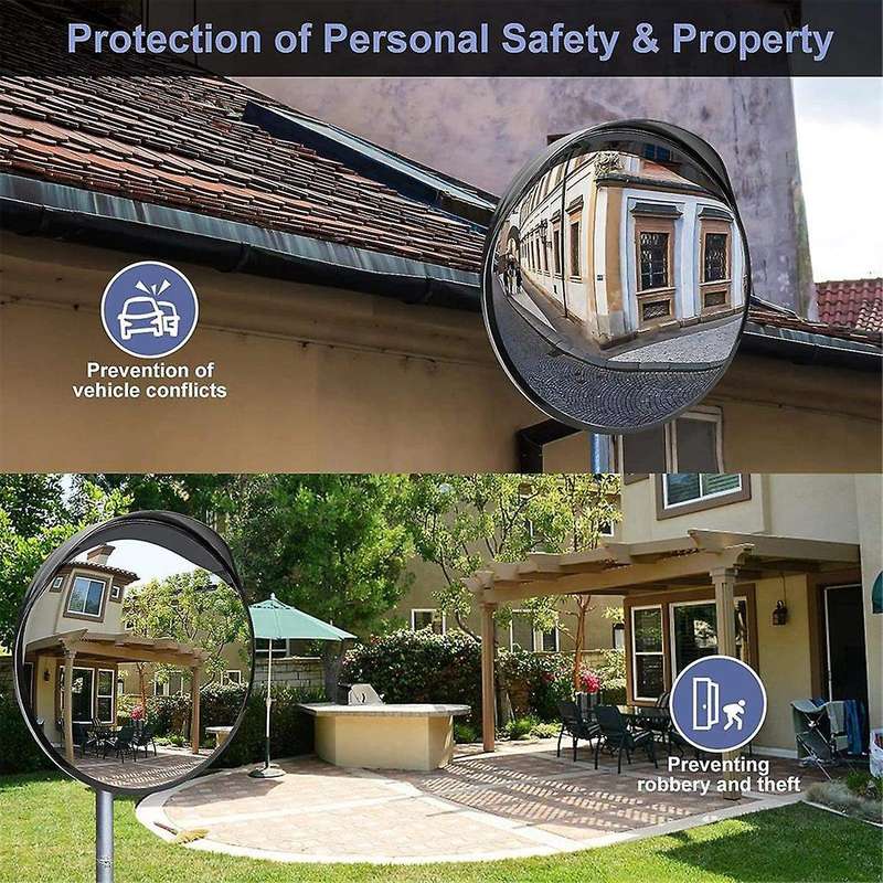Convex Mirror-Adjustable Acrylic Safety Mirror-Wide View Garage Mirror for Parking,Traffic,Warehous