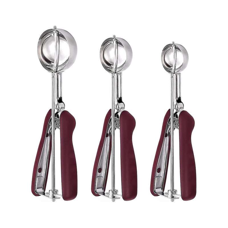Cookie Scoop for Baking 3, Ice Cream Scoop Stainless Steel, Cookie Dough Scoop, Cupcake Scoop, Meat