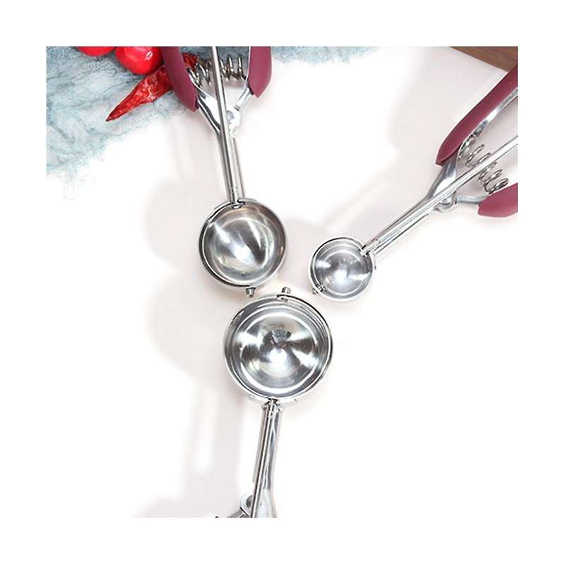 Cookie Scoop for Baking 3, Ice Cream Scoop Stainless Steel, Cookie Dough Scoop, Cupcake Scoop, Meat