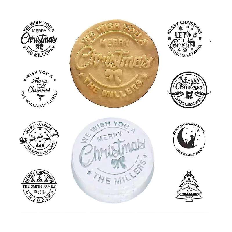 Cookie Stamp with Your Family Name 3d Raised Design for Baking Cookie Stamps Suitable
