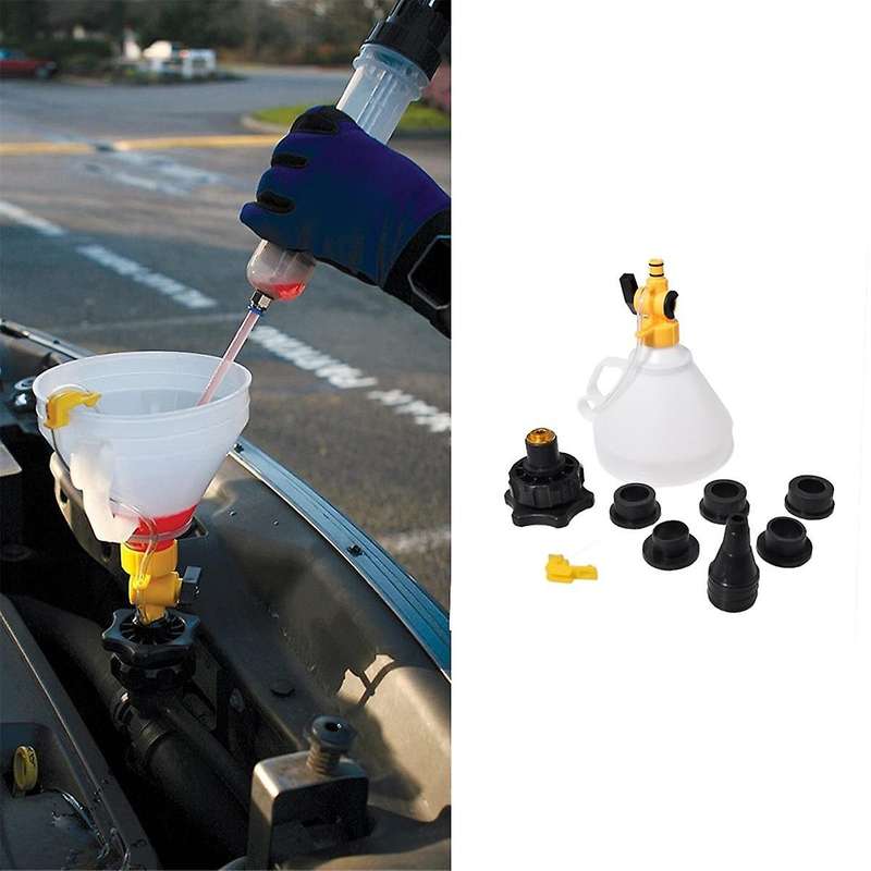 Coolant Radiator Filling Tool Refilling Funnel Tool Kit 5 Adaptor For