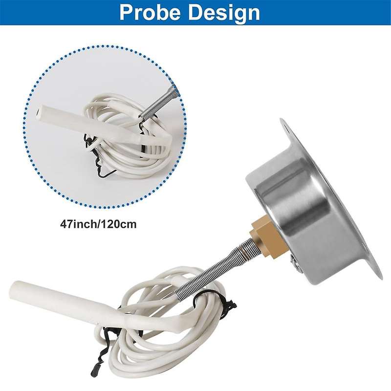 Cooler Thermometer Capillary Design Refrigeration Gauge, -40 to 65 / -40 to 20, 2Inch Dial Stainless