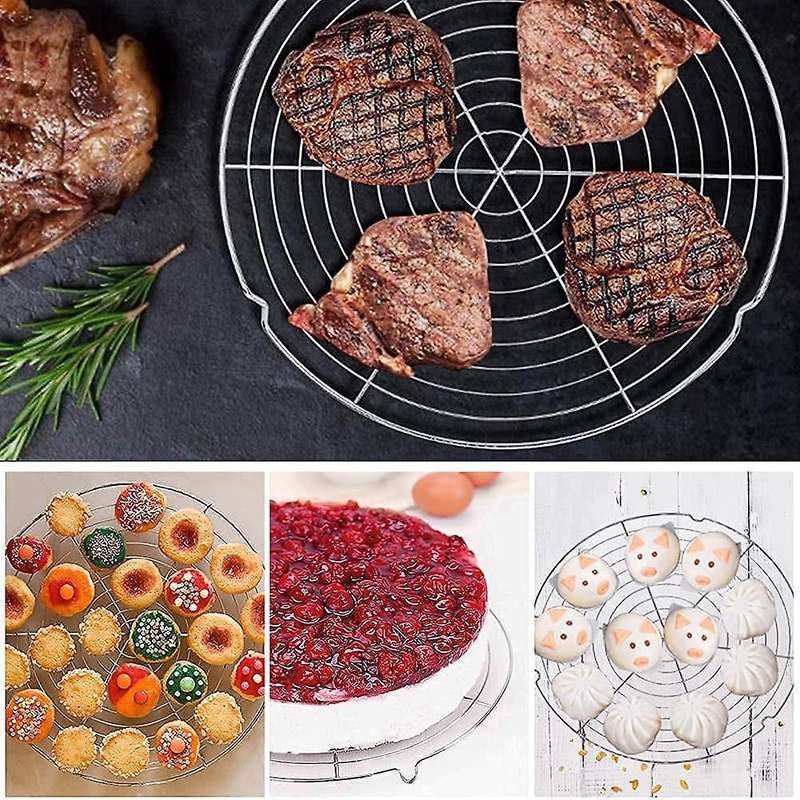 Cooling Rack, 2 Pieces Round Cake Rack 30.5 CM, Rust Protection Metal Cake Cooler, Cake Rack for Eve