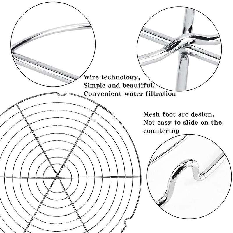 Cooling Rack, 2 Pieces Round Cake Rack 30.5 CM, Rust Protection Metal Cake Cooler, Cake Rack for Eve