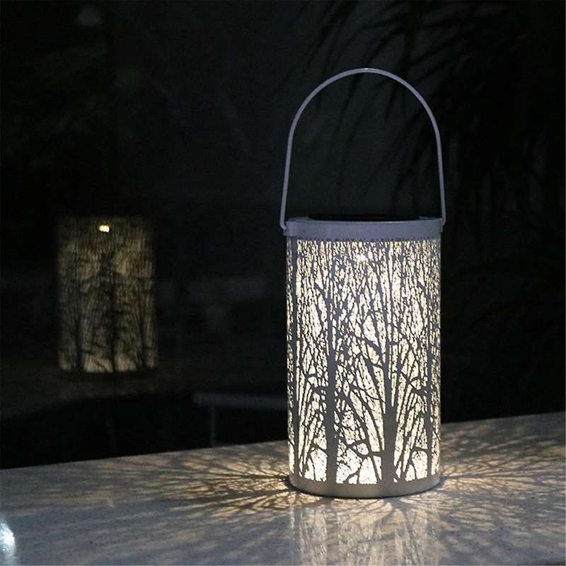 Copper Trunk Solar Hollow Light Iron Pattern Projection Light Outdoor Courtyard Garden Decorative La