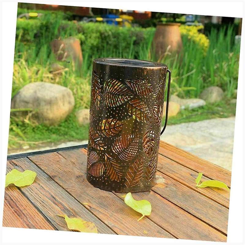 Copper Trunk Solar Hollow Light Iron Pattern Projection Light Outdoor Courtyard Garden Decorative La