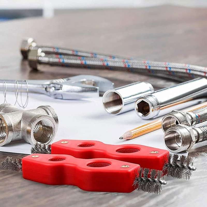 Copper Tubing Brush 4 in 1 Pipe Deburring Brush Cleaner Tool with Non- Handle 3PCS DIY Industrial To