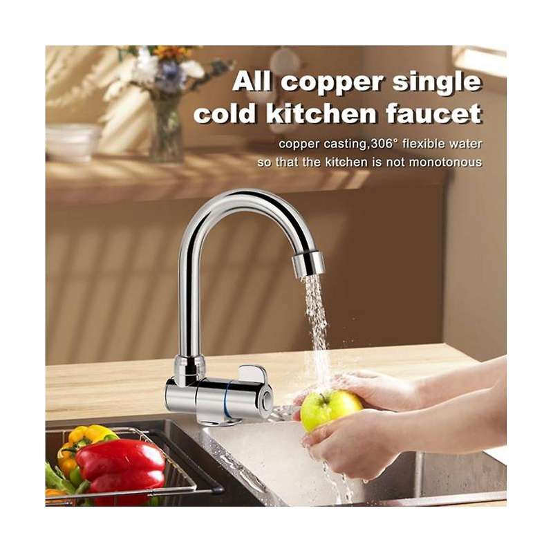 Copper Faucet High-end Folding Faucet Water Tap Single Cold Water Faucet for Marine Boat Yacht 1pie