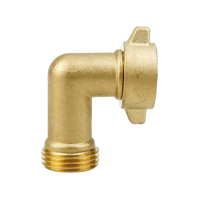 Copper 90 Degree Hose Elbow Adapter with Shut-Off Valve for Garden Hose 3/4 Inch US Connection