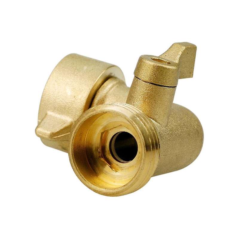 Copper 90 Degree Hose Elbow Adapter with Shut-Off Valve for Garden Hose 3/4 Inch US Connection