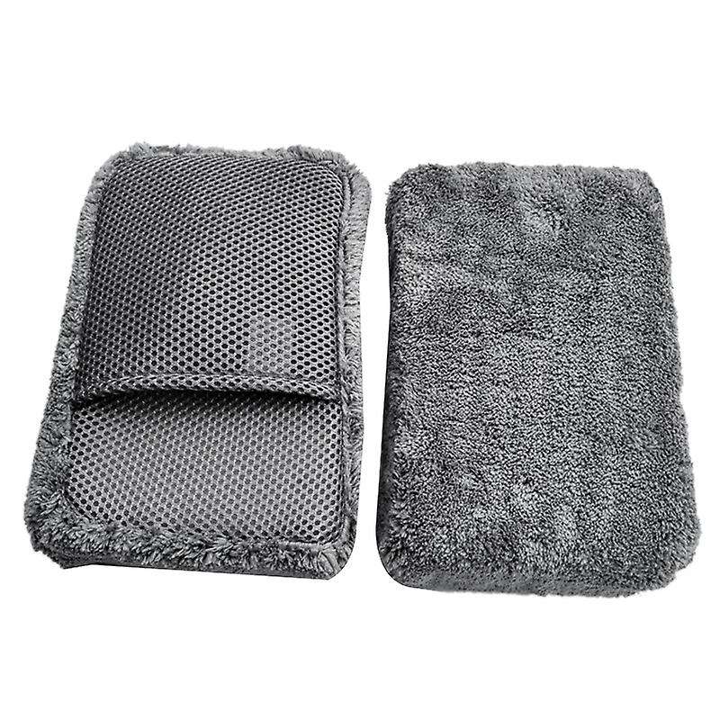 Coral Velvet Car Washing Sponge Is Super Absorbent and Does Not Lose Hair with Pocket Mesh Hole Wipi
