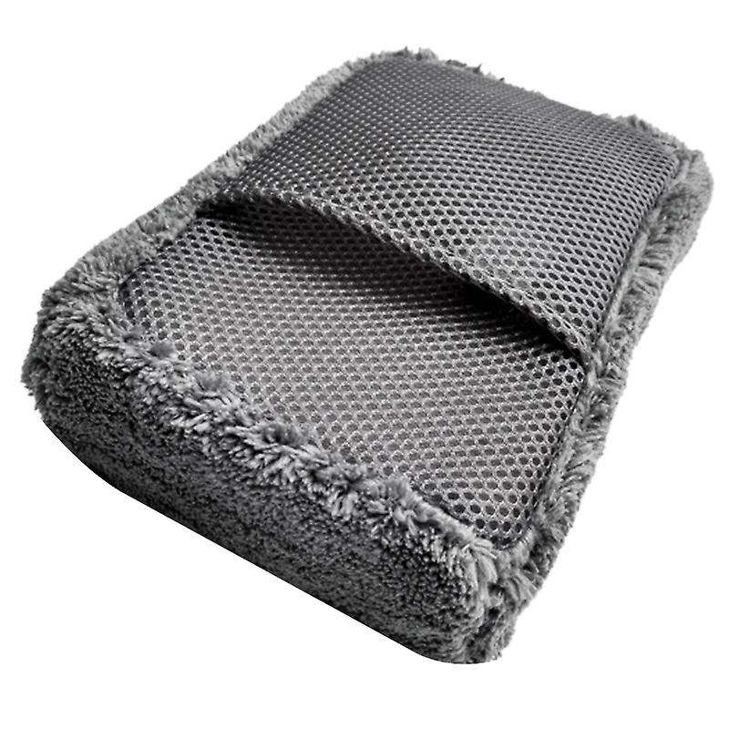Coral Velvet Car Washing Sponge Is Super Absorbent and Does Not Lose Hair with Pocket Mesh Hole Wipi