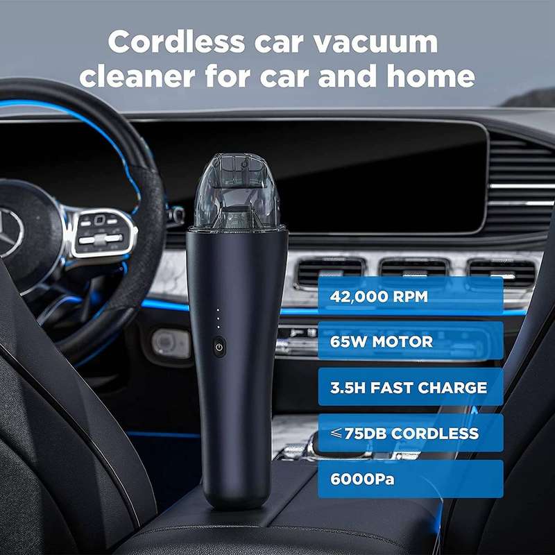 Cordless Car Vacuum Cleaner with High Power,Portable and Mini Size,Rechargeable Battery with 6000Pa