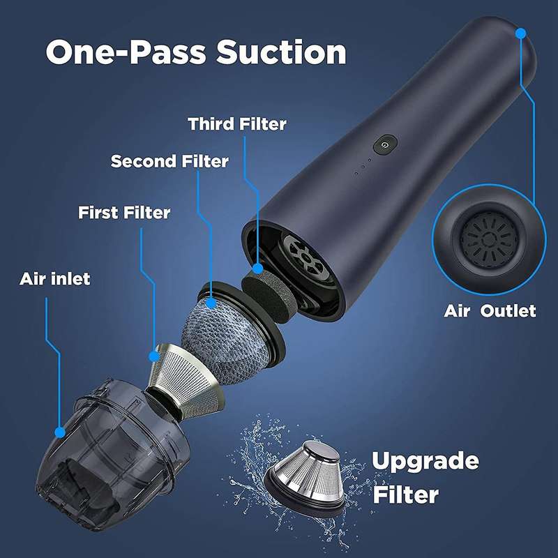 Cordless Car Vacuum Cleaner with High Power,Portable and Mini Size,Rechargeable Battery with 6000Pa