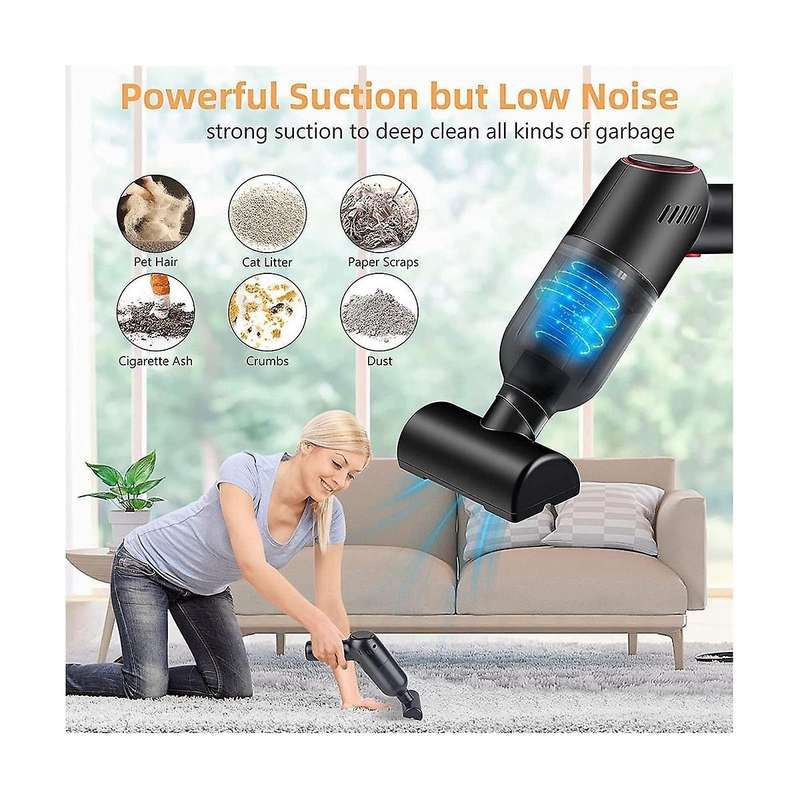 Cordless Wireless Car Vacuum Cleaner, Rechargeable Car Vacuum with Dc 7.4v, 120w Vacuum Motor