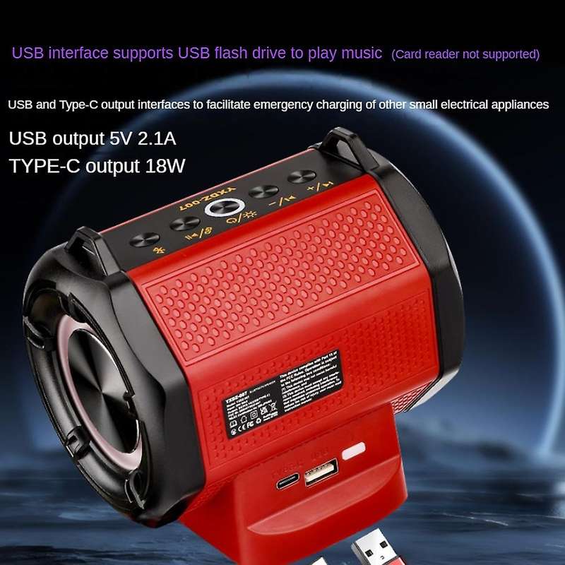 Cordless Wireless Speaker,blue Tooth Speaker for Milwaukee 18-20v Battery Power Tool (battery Not In
