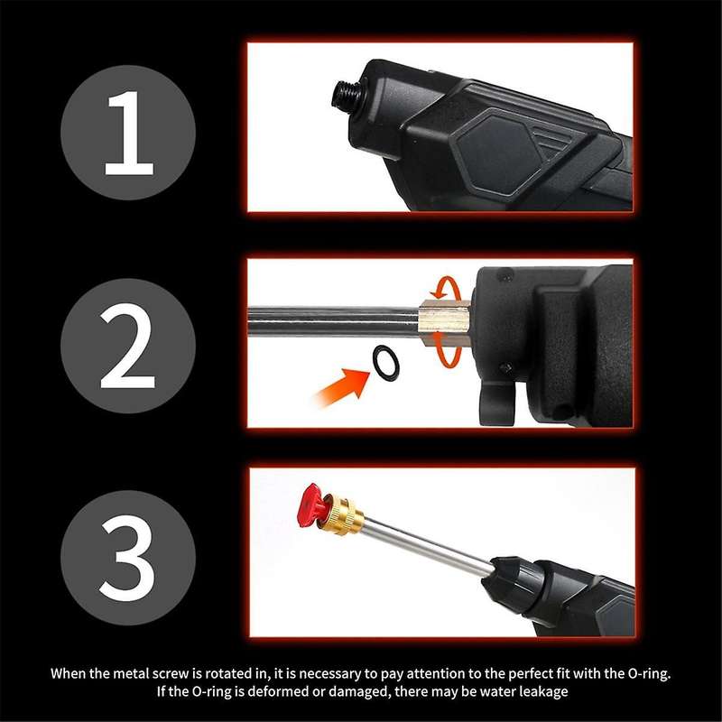 Cordless High Pressure Water Machine 21V 8000mAh 300W 60BAR Car Washer Tool Household Portable EU Pl