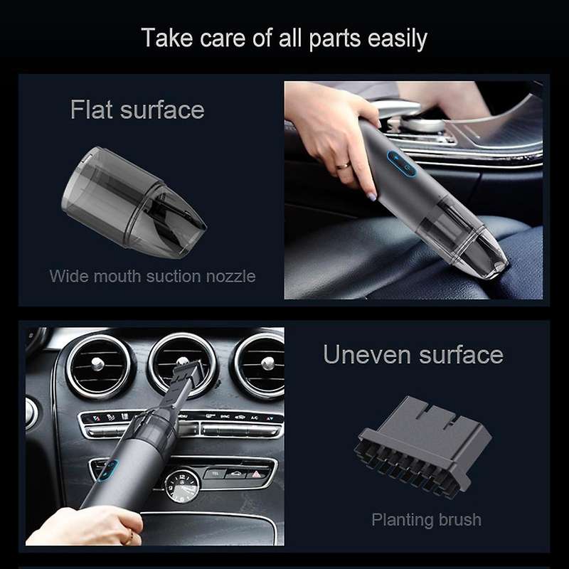 Cordless Handheld Vacuum Cleaner with Flashlight Strobe Light for Car Home, V6