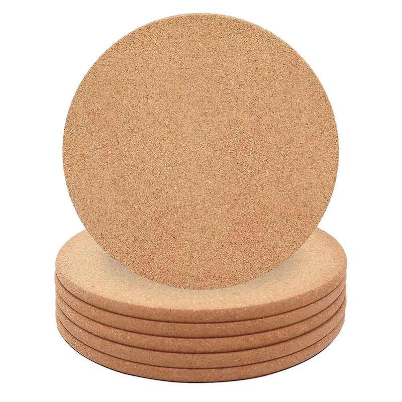 Cork Trivet,6Pack High Density Thick Cork Coasters Set,8 Inch Heat Resistant Multifunctional Cork Tr