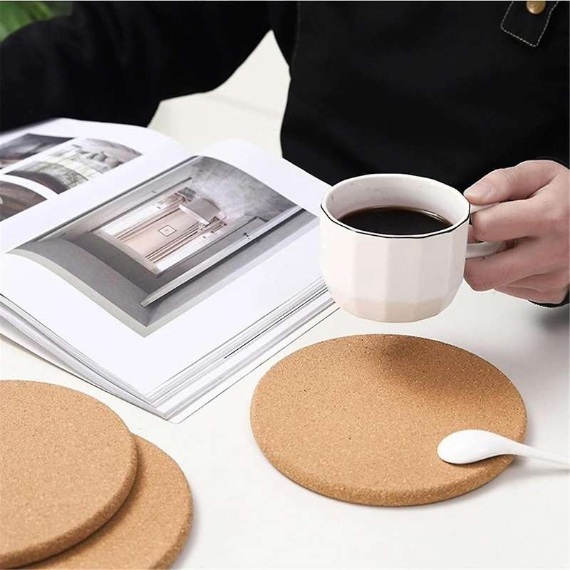 Cork Trivet,6Pack High Density Thick Cork Coasters Set,8 Inch Heat Resistant Multifunctional Cork Tr