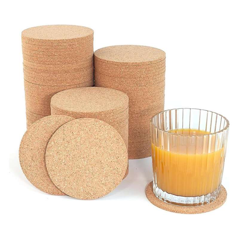 Cork Coasters Set of 50- 3.5In Round,Eco-Friendly Drink Pads for Home,Office,Bar,Perfect for Coffee