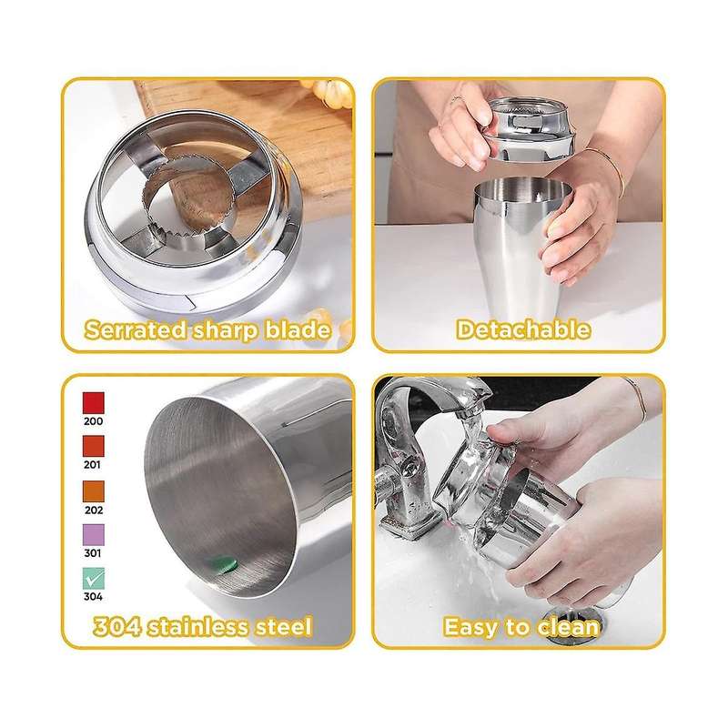 Corn Cutter Peeler, Corn Cob Stripper with Cup , 304 Stainless Steel Corn On The Cob Remover Kitchen