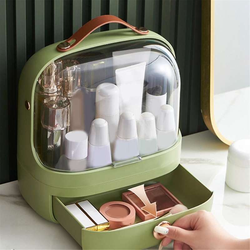 Cosmetic Organizers Desktop Dust-proof Makeup Storage Box with Lid Bathroom Jewelry Waterproof Skinc