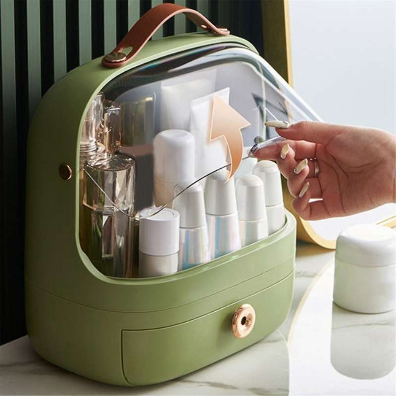 Cosmetic Organizers Desktop Dust-proof Makeup Storage Box with Lid Bathroom Jewelry Waterproof Skinc