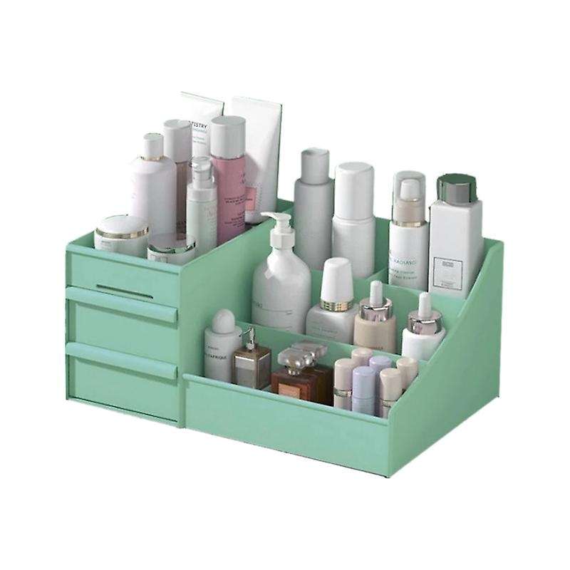 Cosmetic Makeup Organizer with Drawers, Plastic Bathroom Skincare Storage Box Brush Lipstick Holder