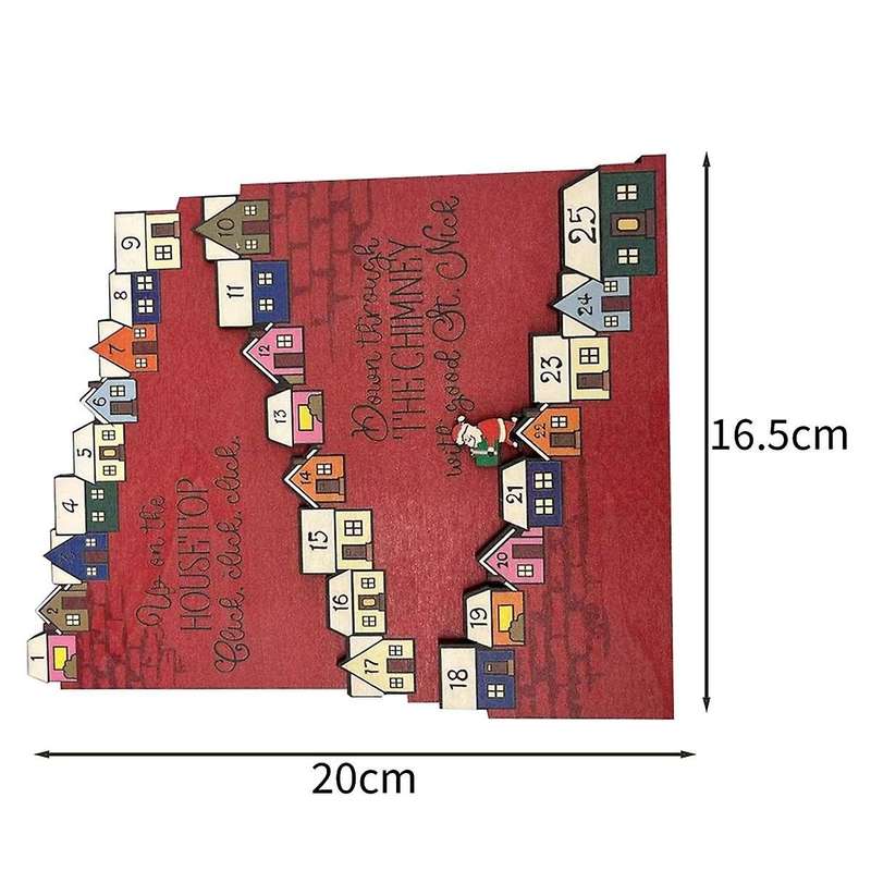 Countdown Arrival Calendar Wooden Calendar Ornaments Decoration Set The Stage