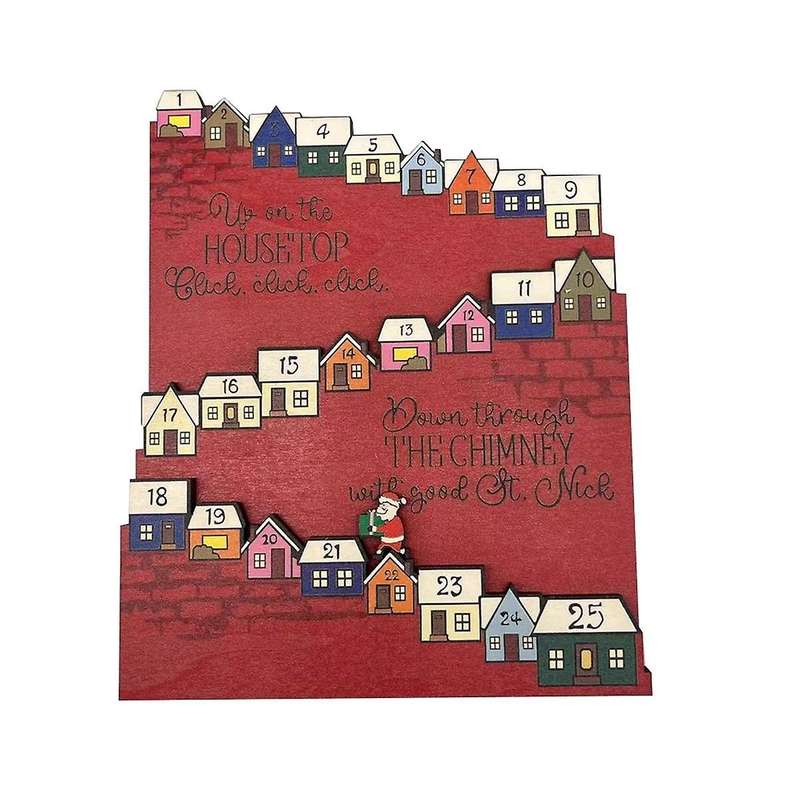 Countdown Arrival Calendar Wooden Calendar Ornaments Decoration Set The Stage