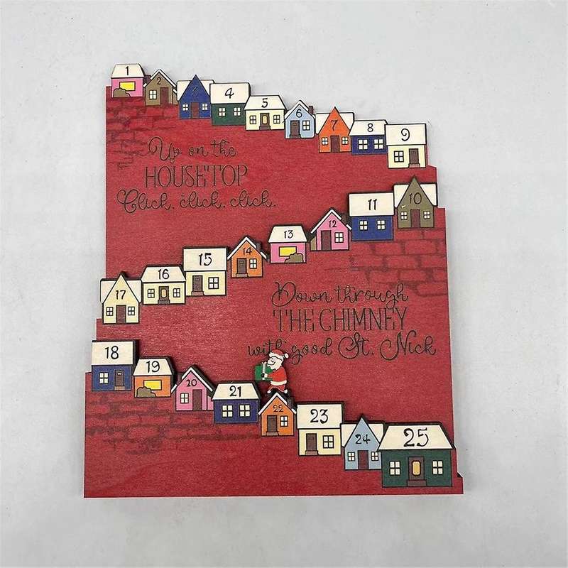Countdown Arrival Calendar Wooden Calendar Ornaments Decoration Set The Stage