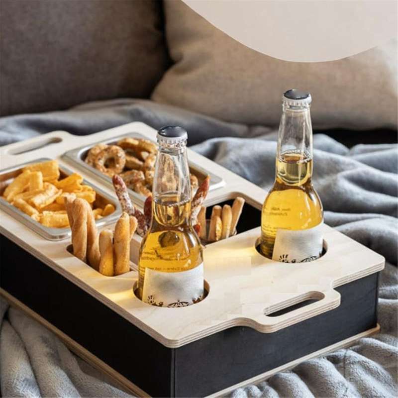 Couchbar - Personalised 2 Snack Bowls (delivery Not Include), Organiser and Bottle Holder - Couchbu