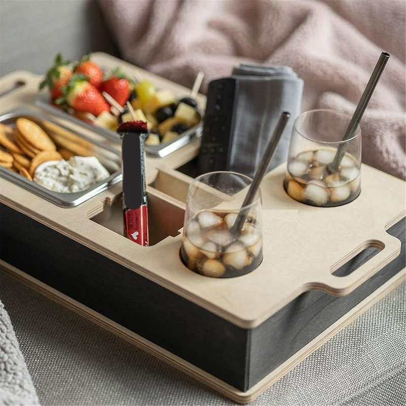 Couchbar - Personalised 2 Snack Bowls (delivery Not Include), Organiser and Bottle Holder - Couchbu