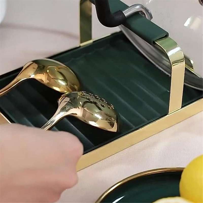 Countertop Organizer Utensil Holder Bracket Shelf Bracket Tongs Rest Holder Pot Lid Rest Rack Spatul