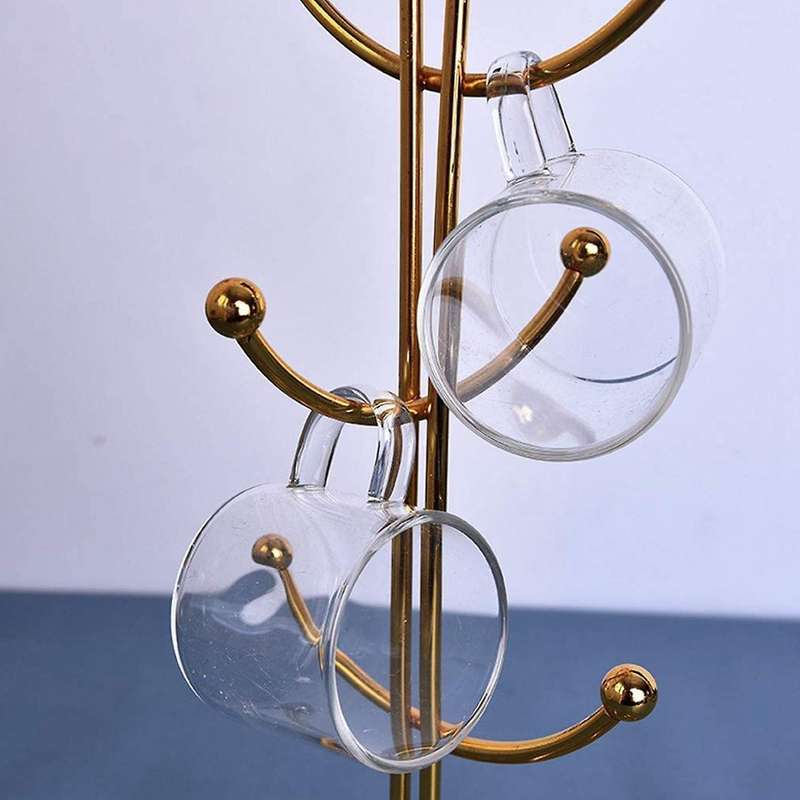 Countertop Mug Tree, 6 Hook Coffee Cup Dryer Kitchen Coffee Mug Tree Countertop Tea Cups Holder Stan