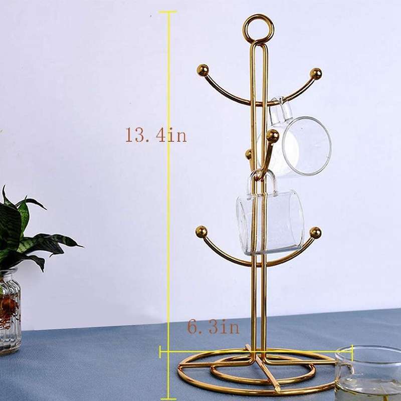 Countertop Mug Tree, 6 Hook Coffee Cup Dryer Kitchen Coffee Mug Tree Countertop Tea Cups Holder Stan
